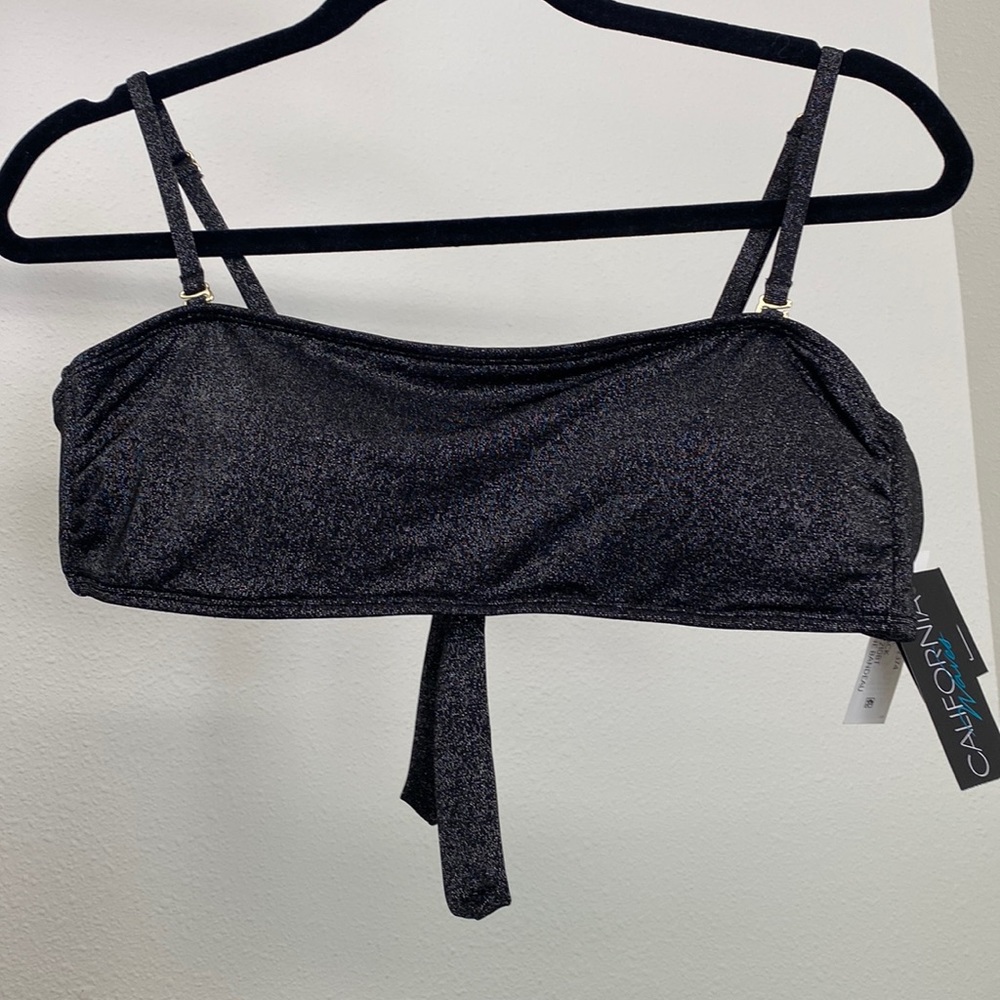 California Waves Bandeau Metallic Black Shine Sparkle